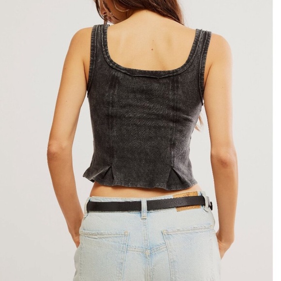 NEW FREE PEOPLE We The Free Roller Tank / Black. Size: M - Picture 3 of 4